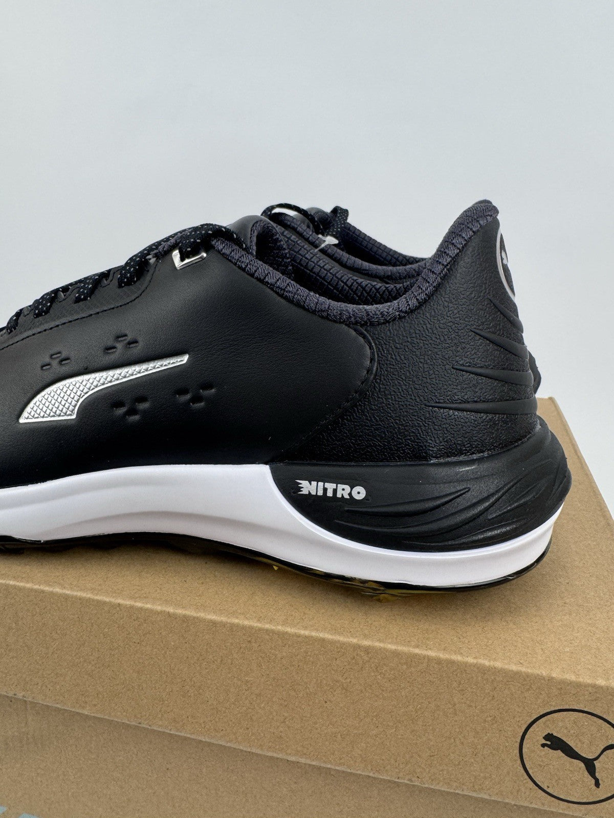 Puma Phantomcat Nitro Men's Golf Shoes Size UK 8.5 Black Silver Yellow/320152