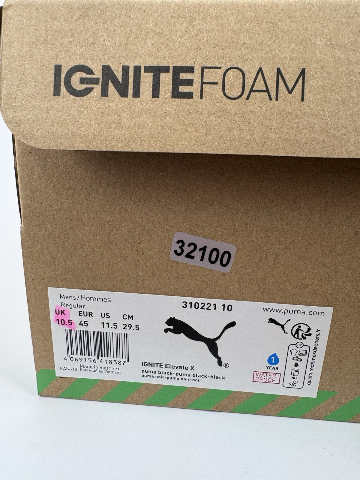 Puma IGNITE Elevate X Golf Shoes Men's Size UK 10.5 Black Waterproof/321008
