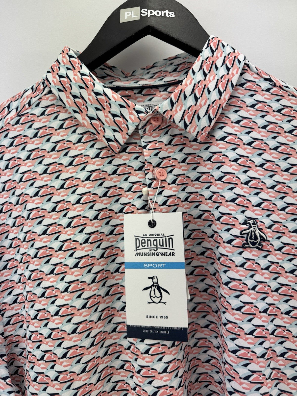 Men’s Original Penguin Layered Umbrella Print Polo Shirt Size Medium/ 311123