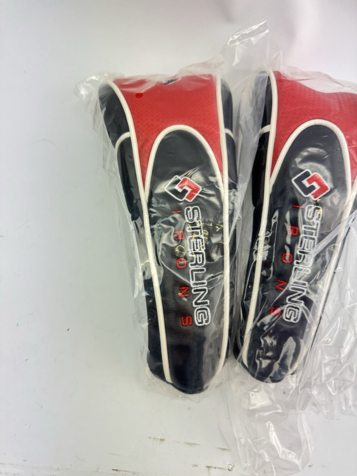 Golf Hybrid Headcover Set (2) Sterling Irons /Black/Red/White /Zip Closer /New1