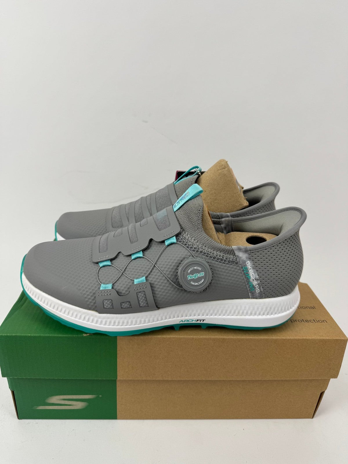 Skechers Go Golf Elite 5 Slip-In Womens Size UK 8 Grey/Aqua Arch Fit/349810