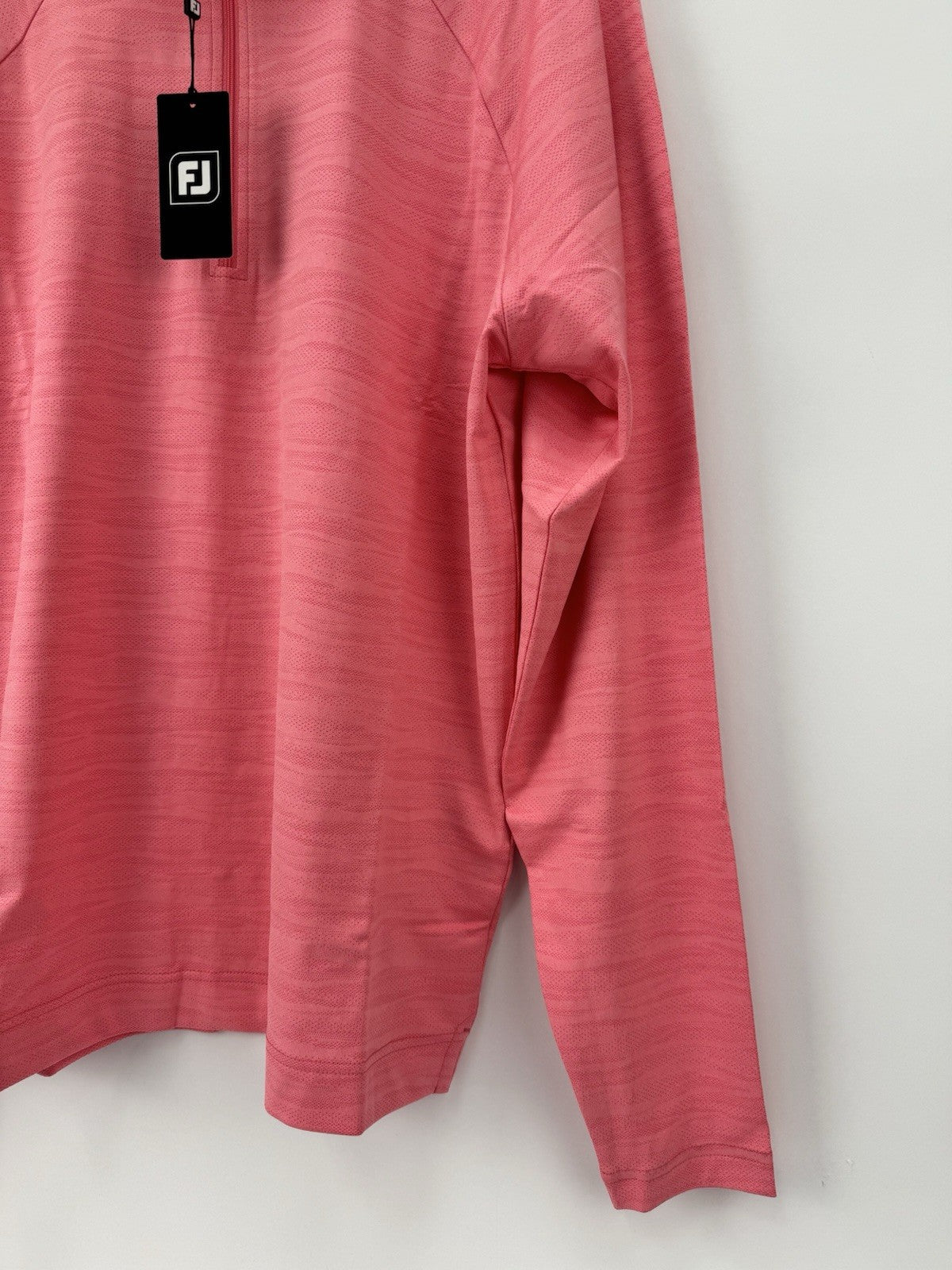 FootJoy Golf Wave Jacquard Chill-Out Zip Pullover Men's Size Large Pink/334363
