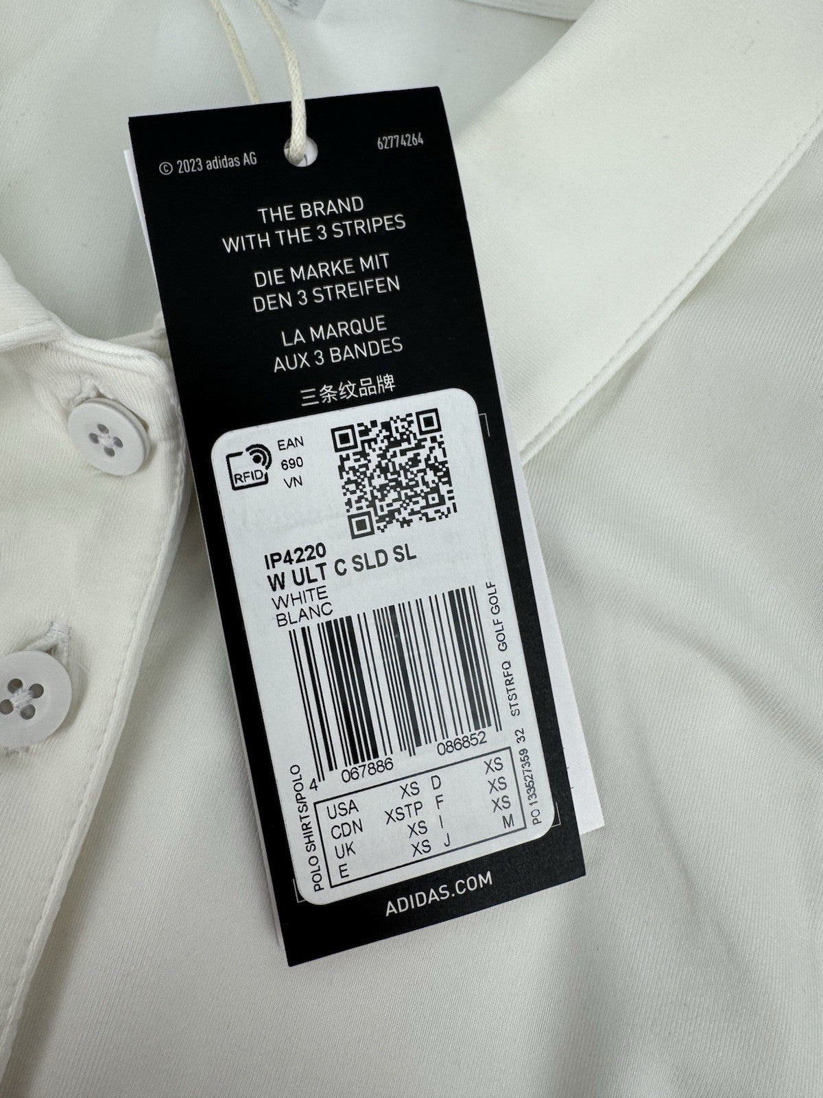 adidas Ultimate365 Women’s Golf White Sleeveless Polo Shirt Size XS/ 317928