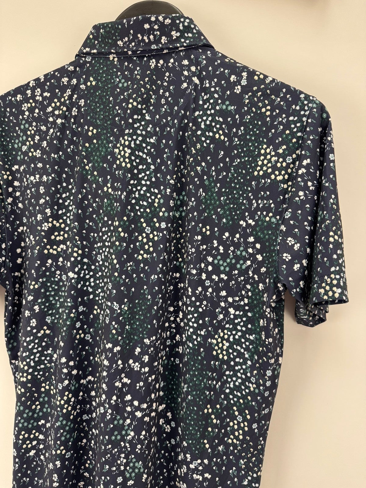 Puma Cloudspun Garden Short Sleeve Polo Mens Size Medium Navy Floral Print/354148