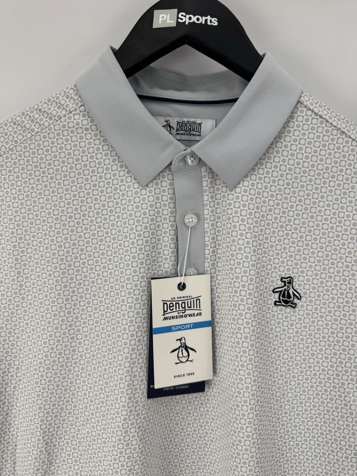 Original Penguin Mens Golf Polo Shirt Retro Micro Floral Print Size Medium/353785