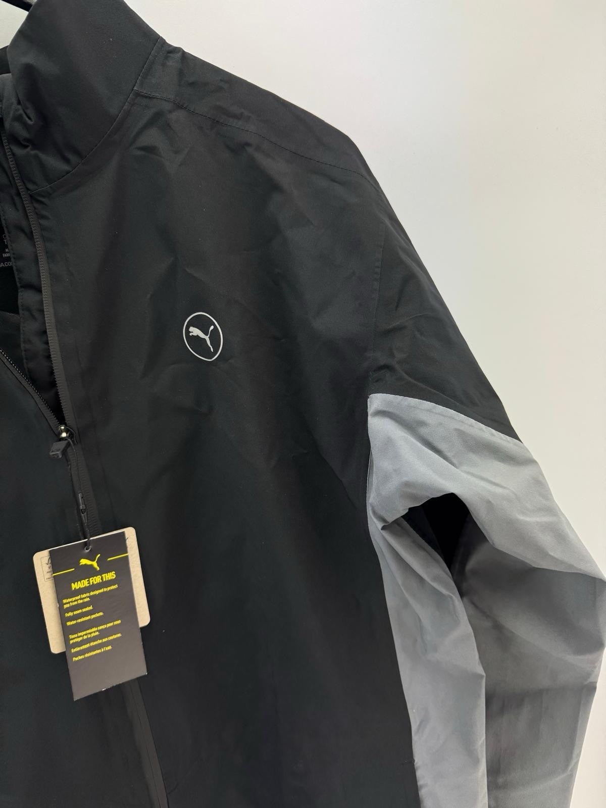 Puma Golf Mens DRYLBL Waterproof Rain Jacket Size Small Black Slate New /307534