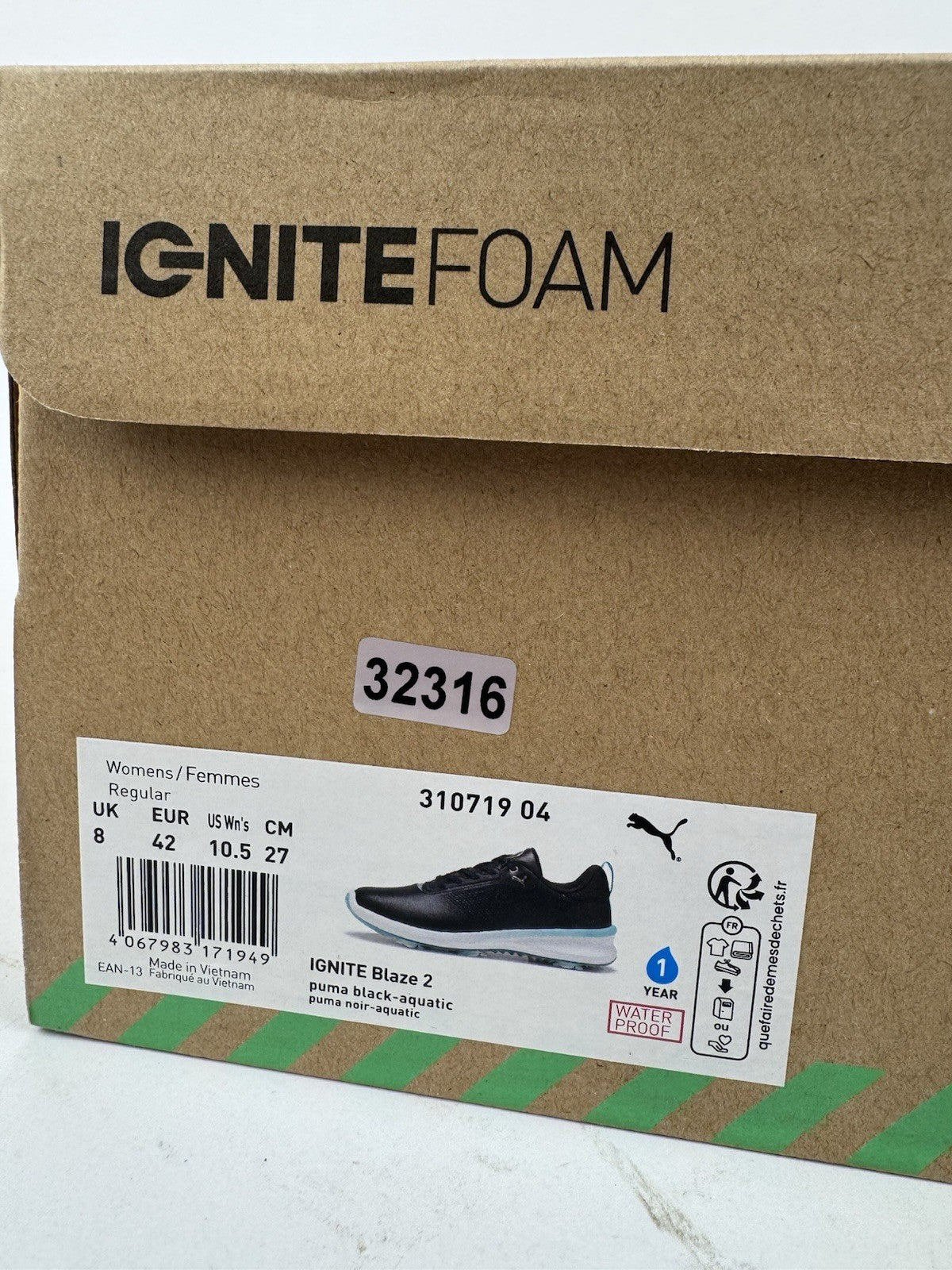 Women’s Puma Ignite Blaze 2 Golf Shoes Black Aquatic Size UK 8 Comfortable/3231611