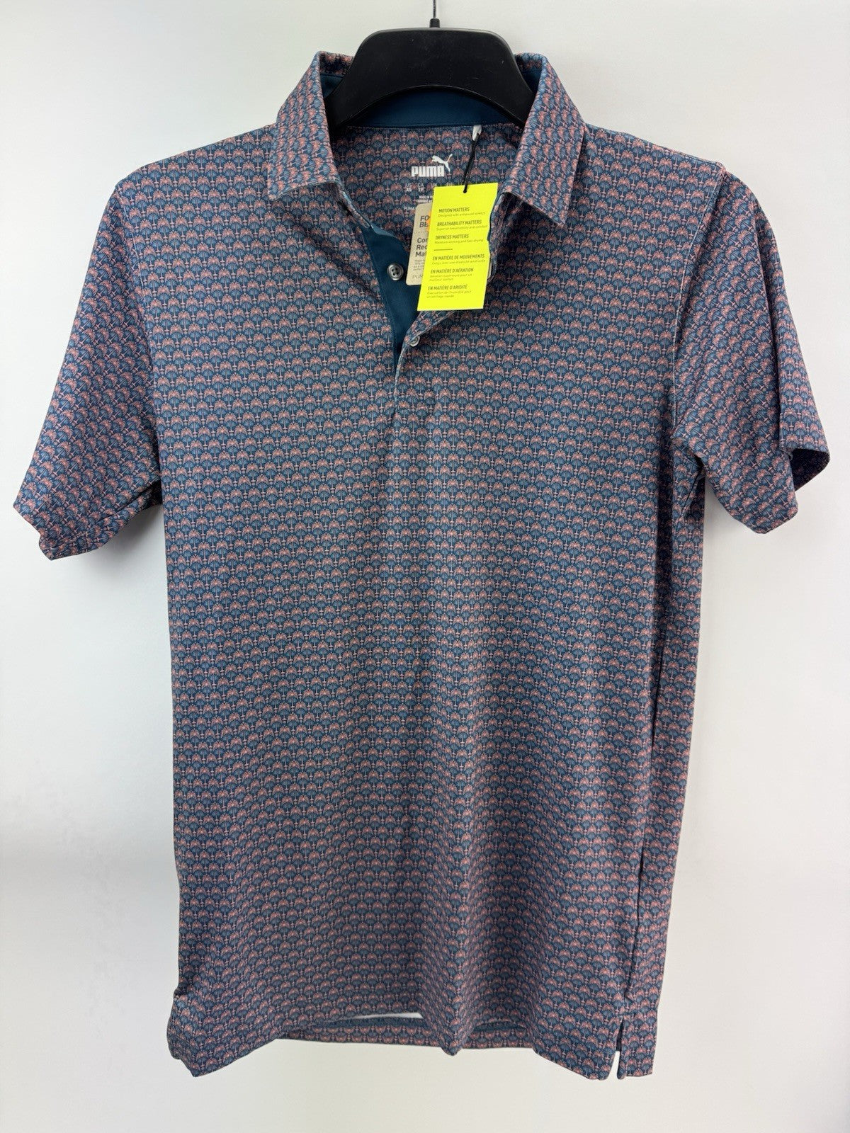Puma Golf Mens Polo Shirt Mattr Palm Deco UK Men’s Small /New /223160