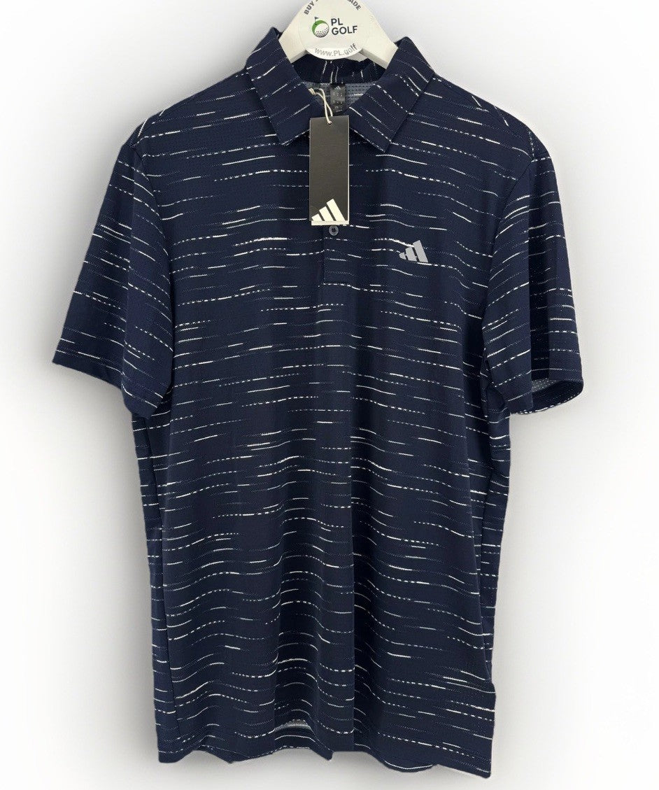 Adidas Ultimate365 Mesh Print Golf Polo Shirt Men's Size Medium Navy/329390