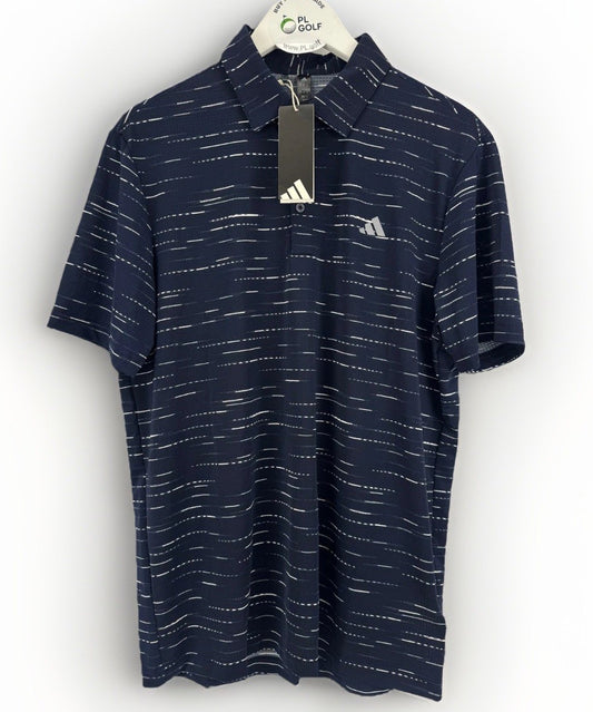 Adidas Ultimate365 Mesh Print Golf Polo Shirt Men's Size Medium Navy/329390