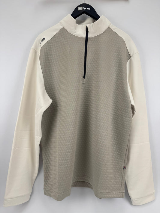PING Nolan P03766 Golf Pullover Jacket Men's XXL Willow/Egret Water-Res/312930