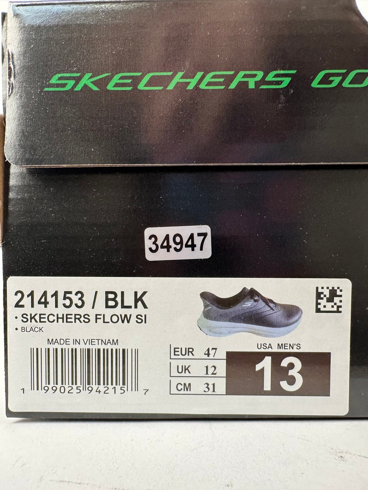Skechers Flow Slip Ins Golf Shoes Men's UK 12 Black Waterproof Comfort/349471