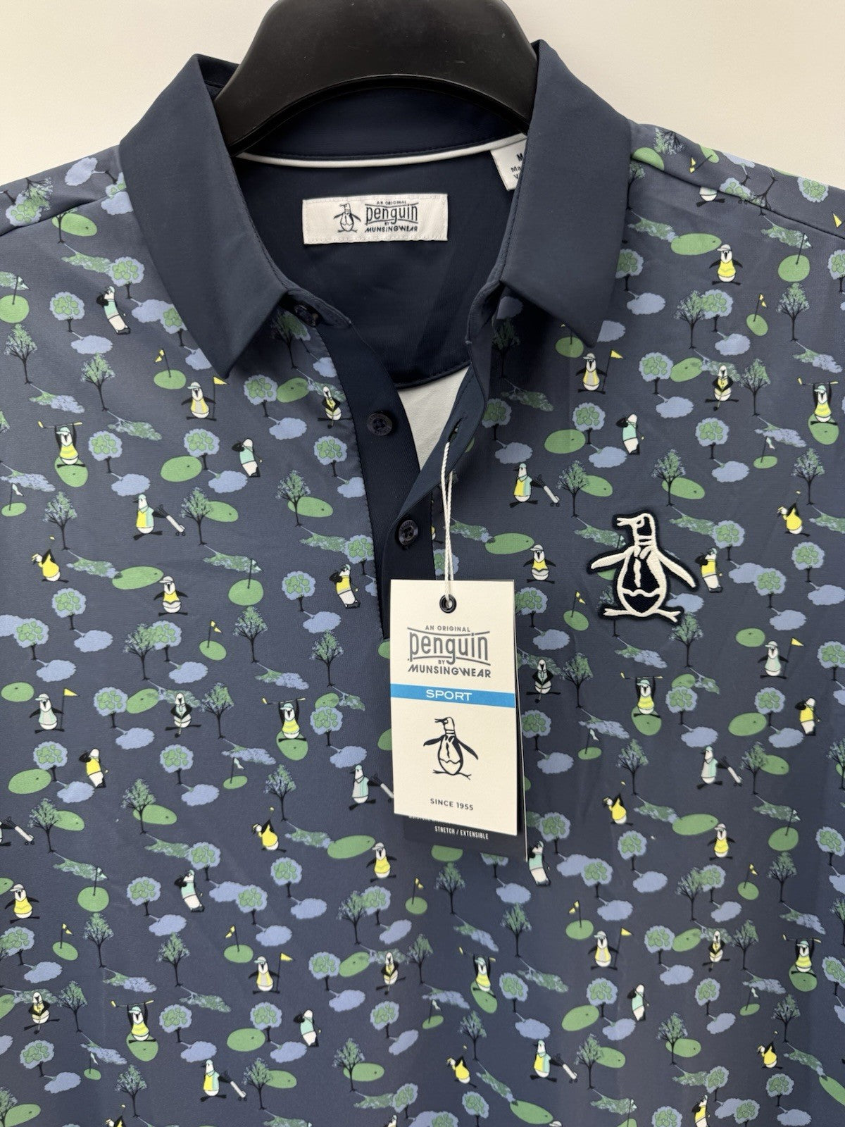 Original Penguin Mens Polo Pete N The Course Print UK Medium /New /252533
