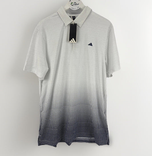 Adidas Go-To Rise Print Polo Shirt Men's Golf Size Small White/328000