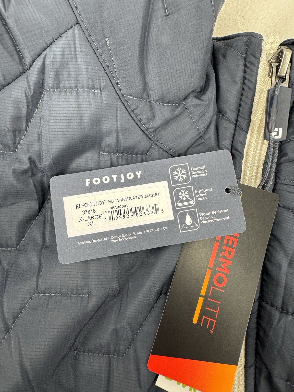 FootJoy Thermo Series Insulated Golf Jacket Men’s XL Charcoal Stone/3300811