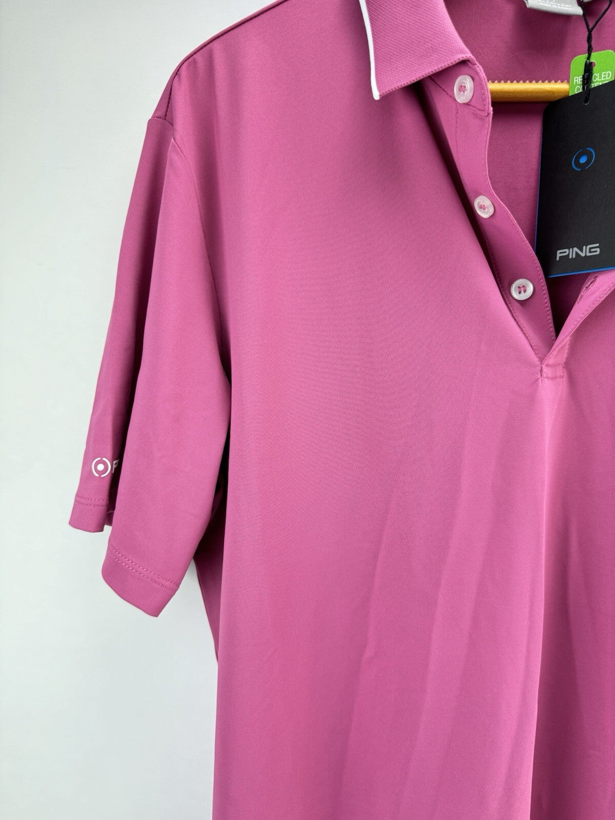 Ping Golf Mens Polo Shirt MR.Ping Polo II UK Medium /Beet Red /197731