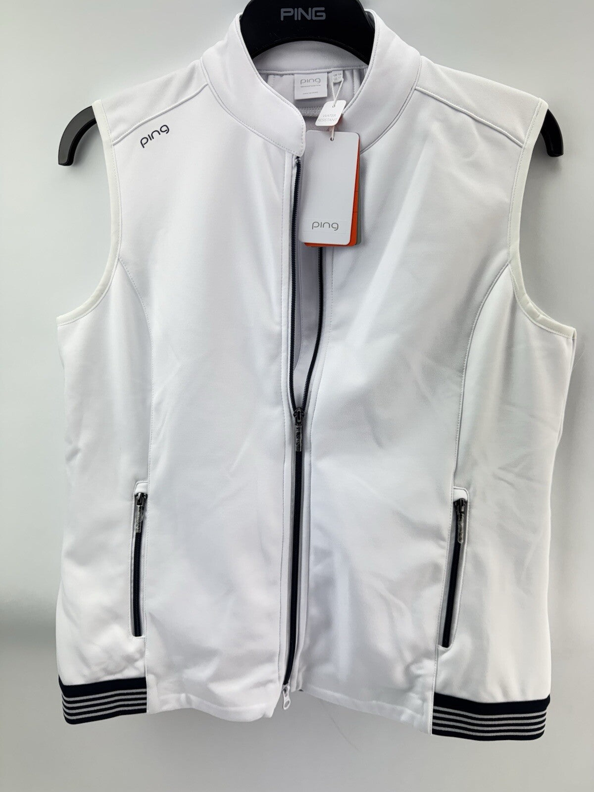 Ping Ladies Golf Gilet Dot Water Resistant UK  14 /Sensorwarm /White /New /223630