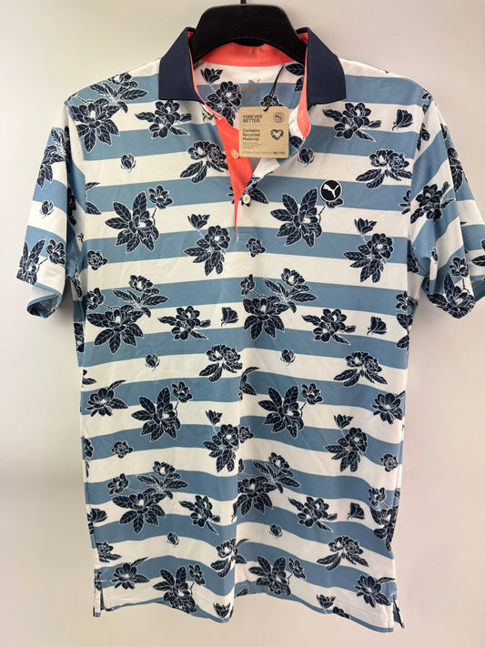 Puma Golf Polo Pique Garden Men’s Size UK Medium /Blue/Navy /New /22318