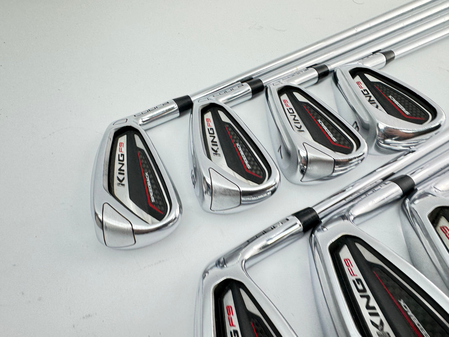 Cobra F9 Irons Speedback 5-SW KBS Tour 90 Stiff Flex Steel /Right /Lamkin /24536