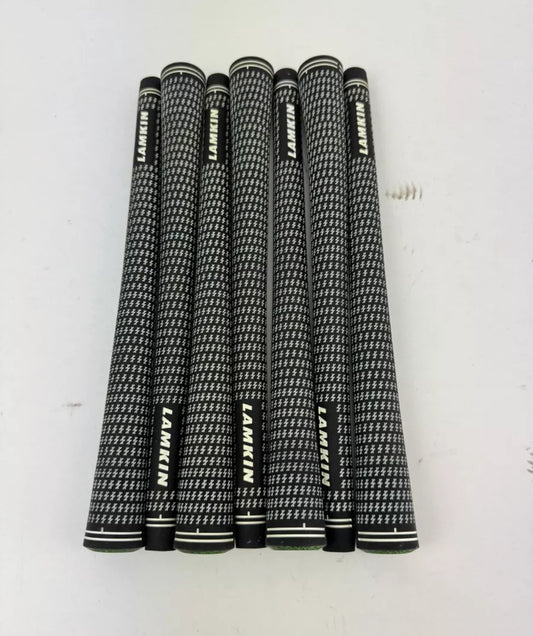 Lamkin Crossline Grips (7) Black Caps. (Postage Cost)