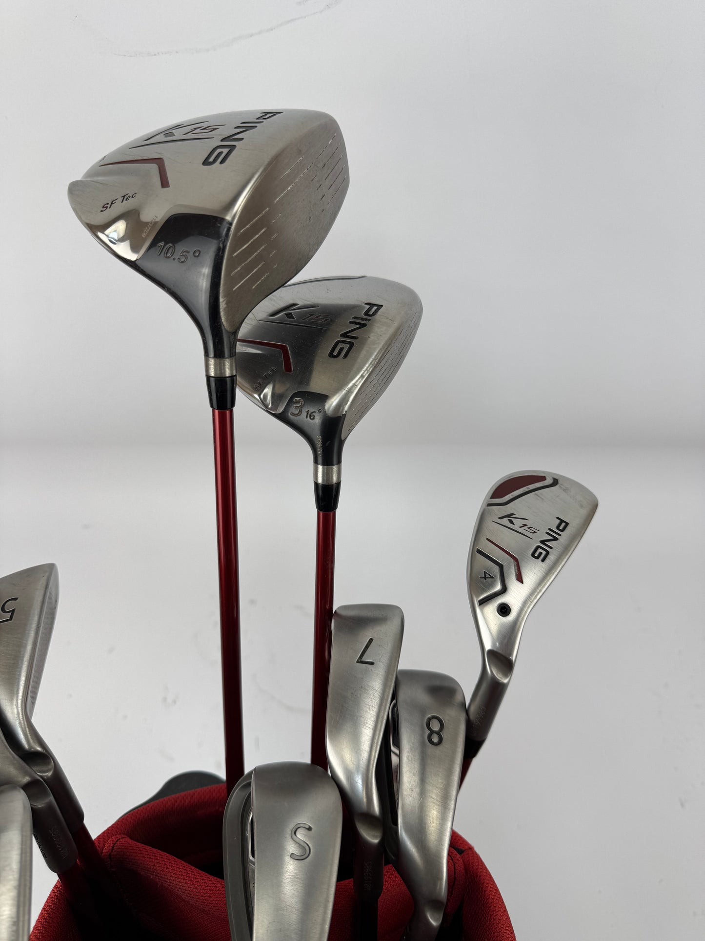 Ping Golf Package Set K15 11 Clubs Regular Graphite /New Grips/Hoofer Bag /34404