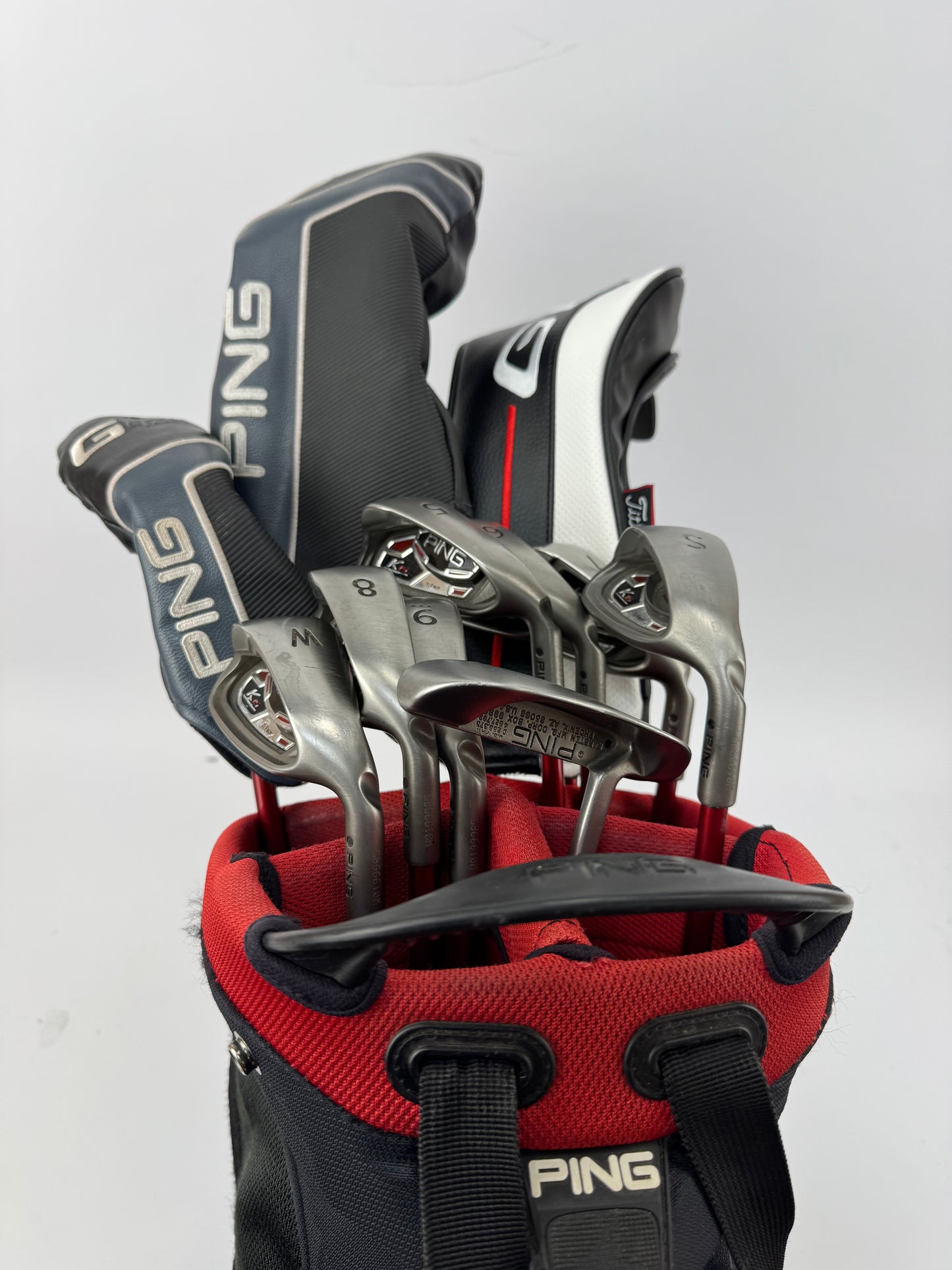 Ping Golf Package Set K15 11 Clubs Regular Graphite /New Grips/Hoofer Bag /34404
