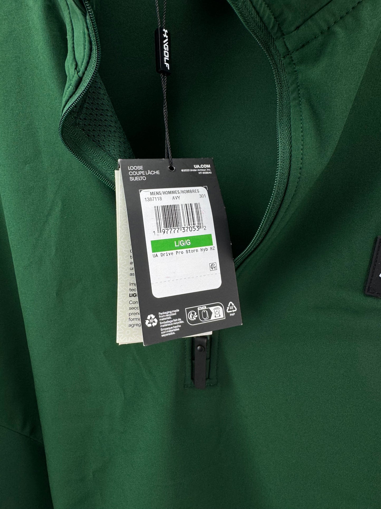 Under Armour Drive Pro Pullover Storm Hybrid 1/2 Zip UK Large /Green /New /24239