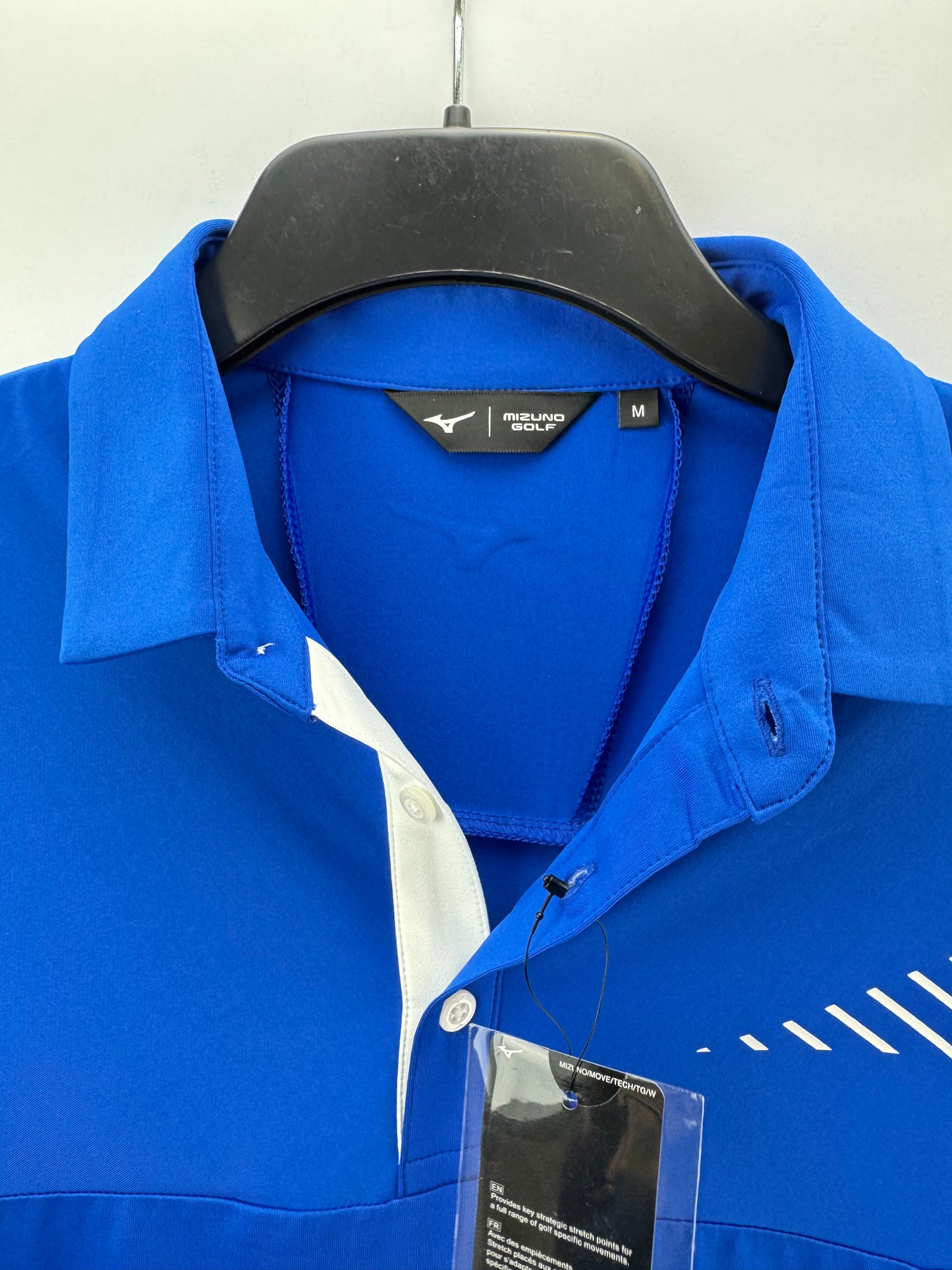 Mizuno Golf Polo Shirt Laser RB Mens UK Medium /Blue /New /23421