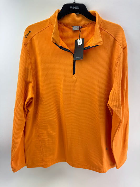 Ping Golf Edwin 1/2 Zip Pullover Tangerine /Long Sleeve /Mens UK XXL /New /25161