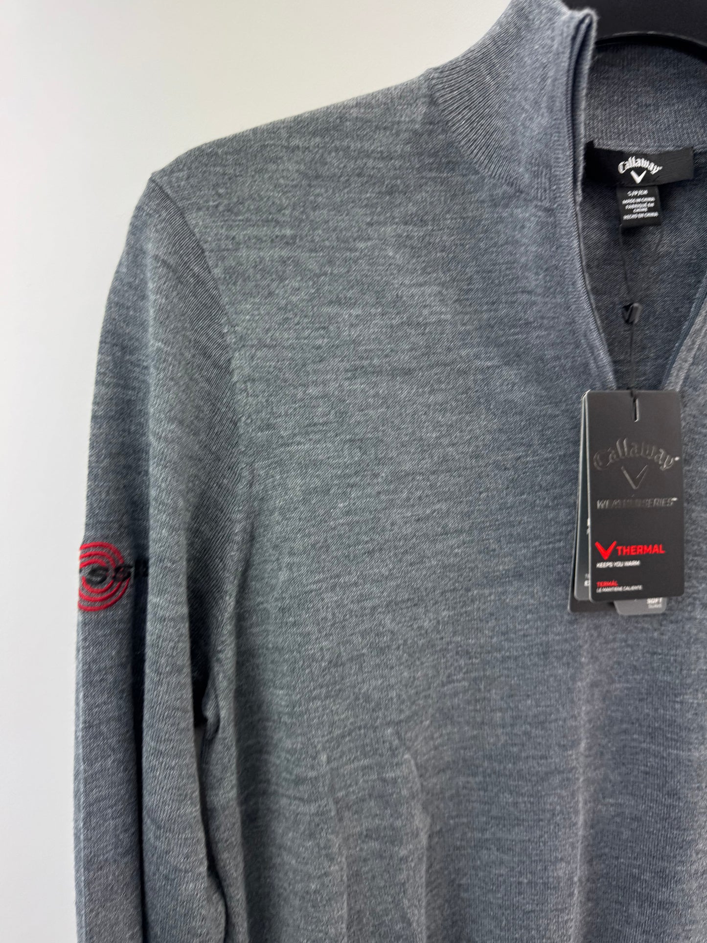 Callaway Odyssey Tour Merino Pullover 1/4 Zip UK Small /Grey /New /23860