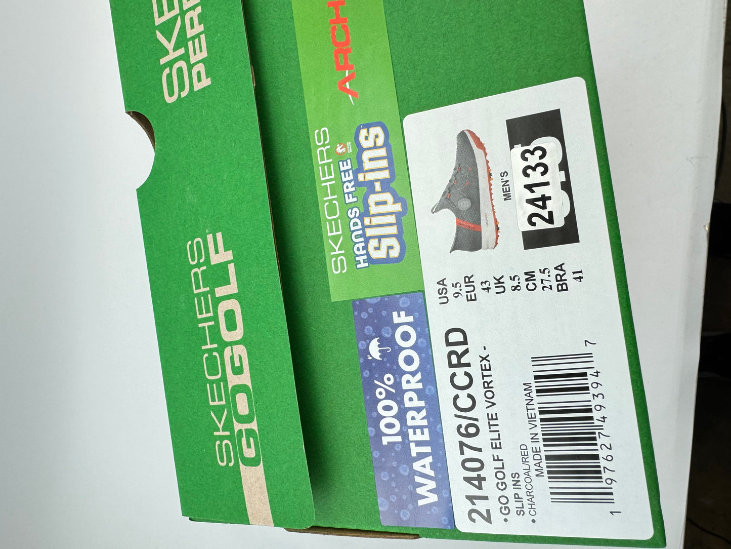 Skechers Go Golf Elite Vortex Slip In Golf Shoes Waterproof Twist Fit/8.5 /24133