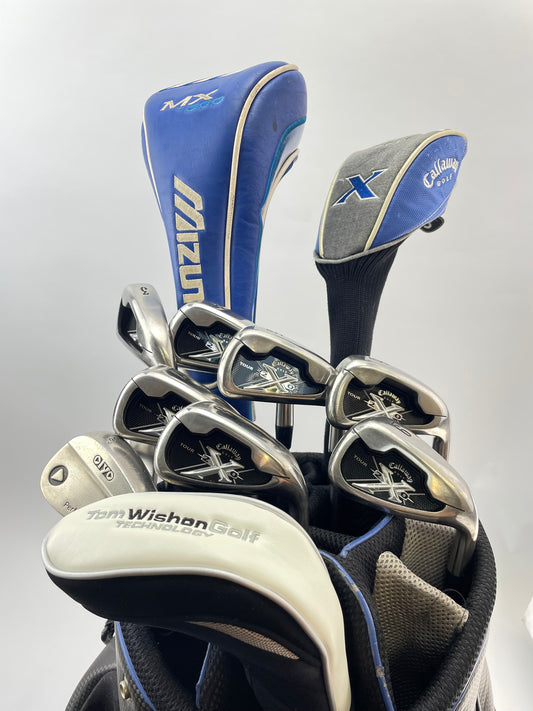 Callaway Golf Package Set 12 Clubs Stiff Flex /Right /New Grips /Cart Bag /28566