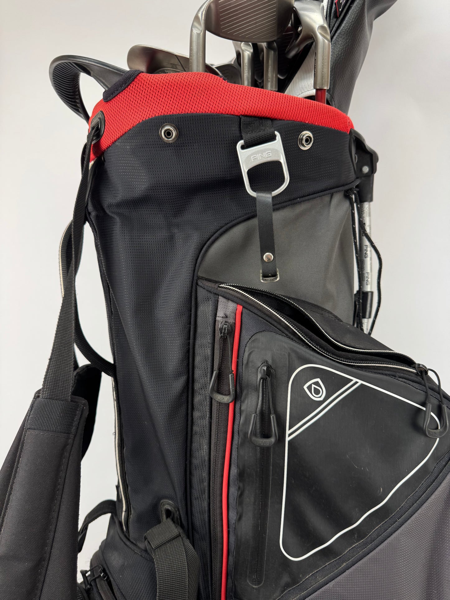 Ping Golf Package Set K15 11 Clubs Regular Graphite /New Grips/Hoofer Bag /34404