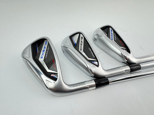 Cobra Aerojet One Length Irons 5,7+9 Left Handed KBS $-Taper Regular Steel/24392