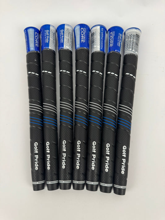 Golf Pride CP2 Wrap Golf Grips (7) Men’s Midsize /Black/Blue /New /32136